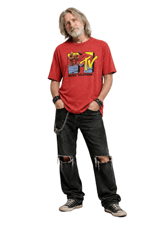 1990s Red Cotton Blend T-Shirt - Model