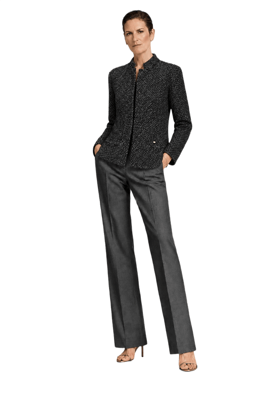 1990s Black Wool Blend Jacket - Model