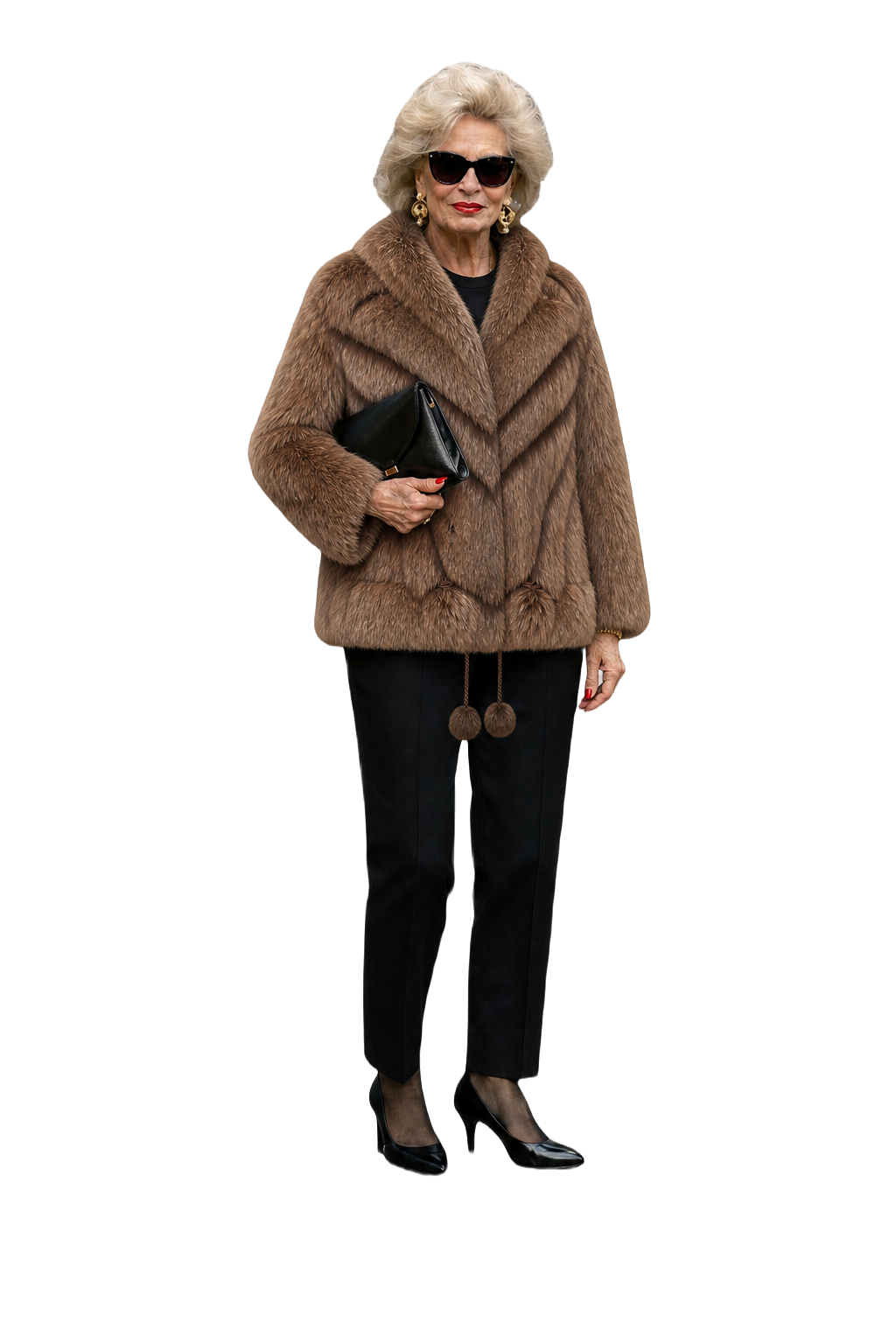 1980s Tan Brown Fur Coat - Model