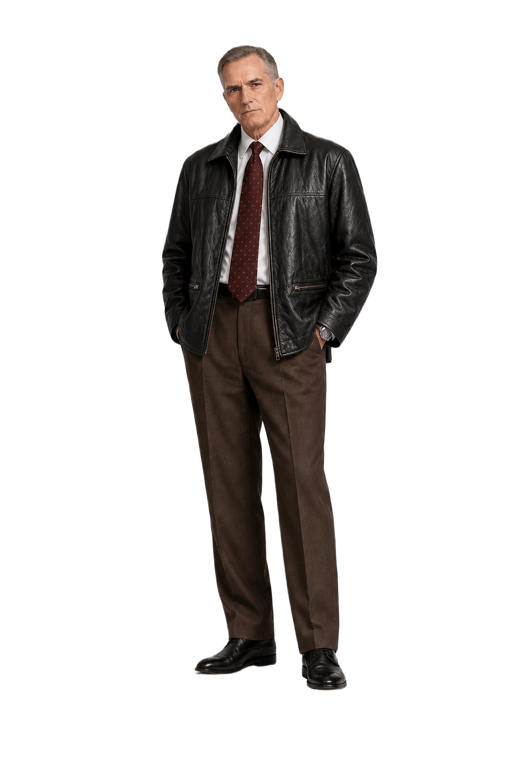 1990s Black Leather Jacket - Model