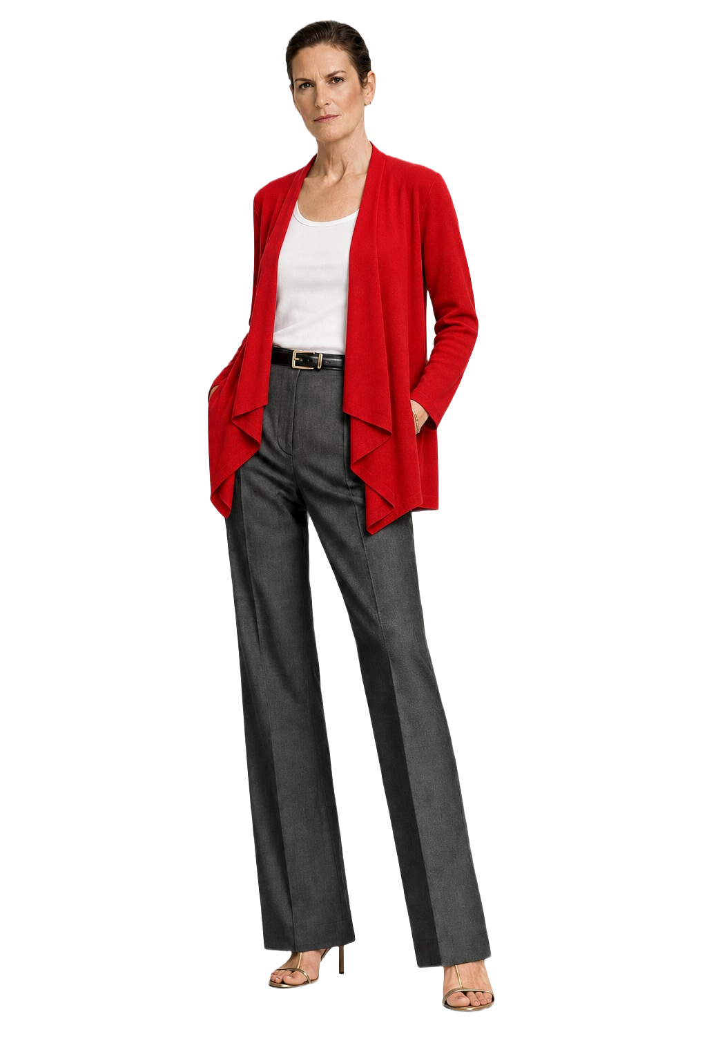 1990s Red Knit Cardigan - Model