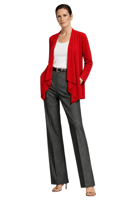 1990s Red Knit Cardigan - Model