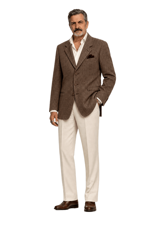 1990s Brown Wool Blend Blazer - Model