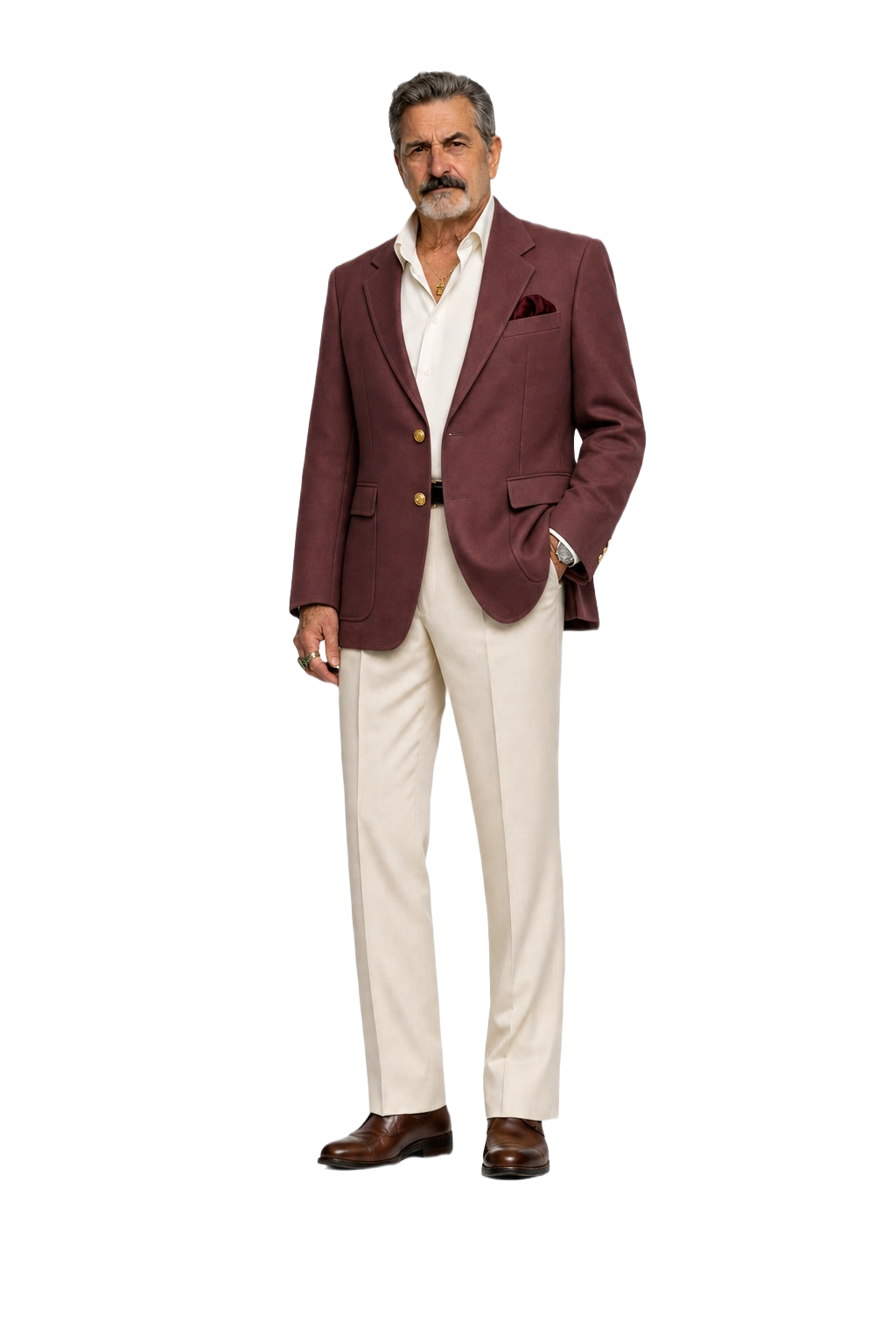 1980s Burgundy Wool Blazer - Model