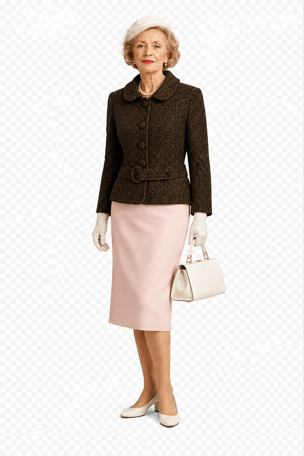 1950s Brown Wool Blend Jacket - Model