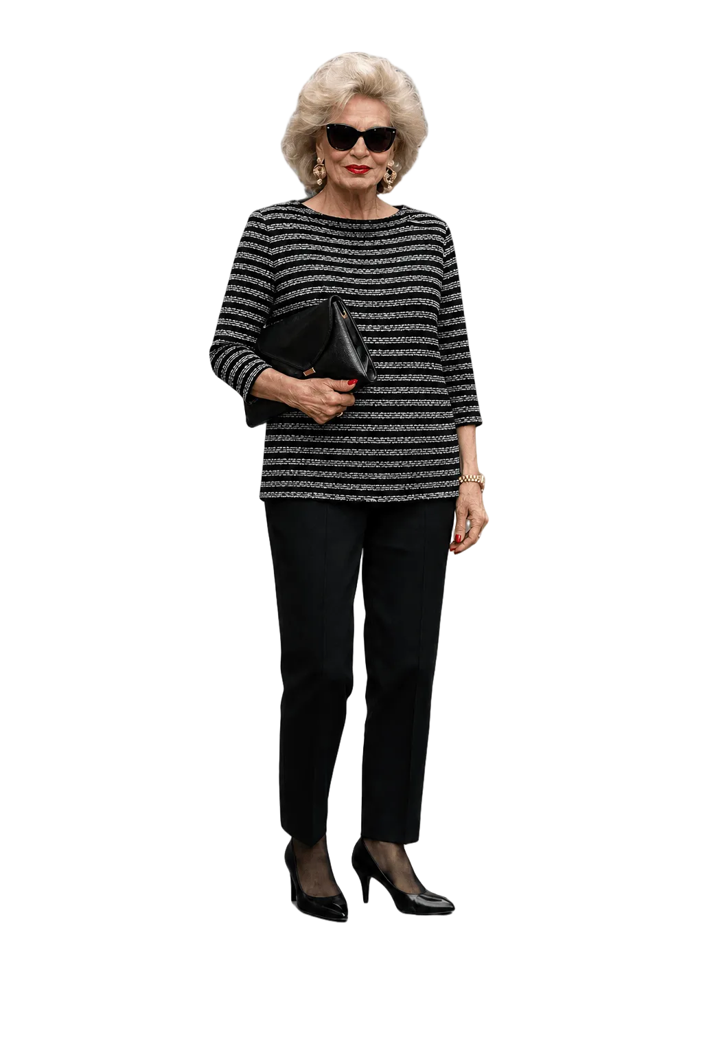 1980s Black Terrycloth Sweater - Model