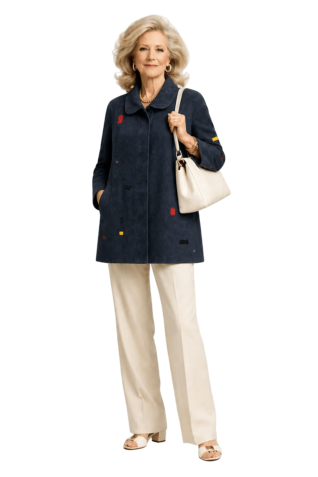 1970s Navy Blue Suede Jacket - Model