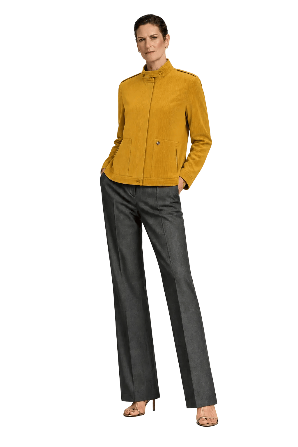 1990s Mustard Yellow Synthetic Blend Jacket - Model