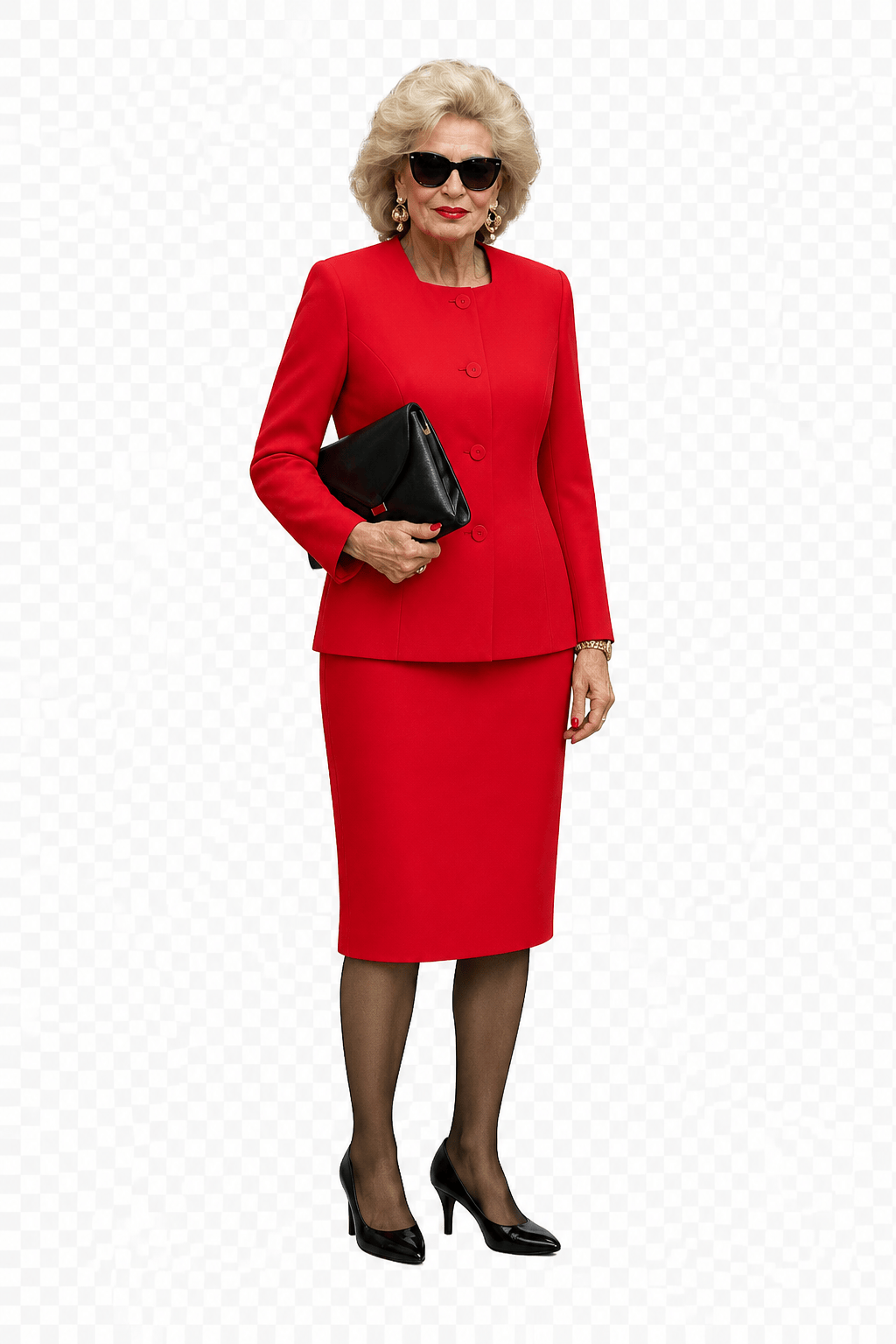 1980s Red Synthetic Suit - Model