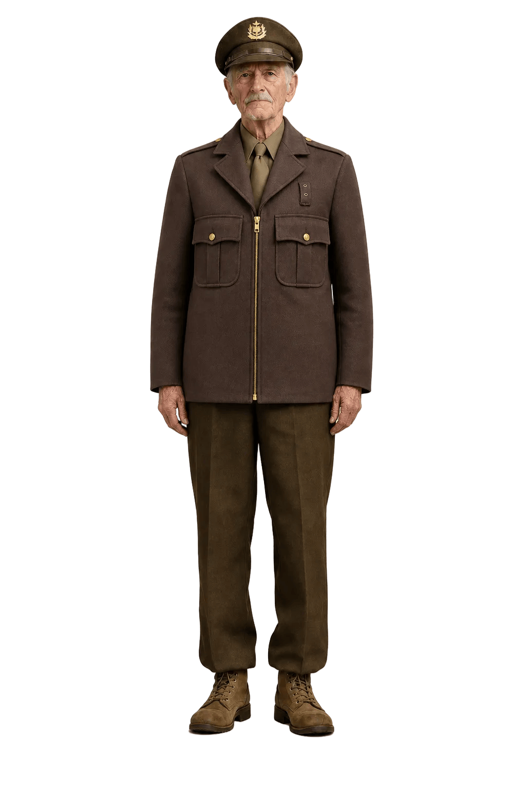 Unknown Brown Wool Blend Jacket - Model