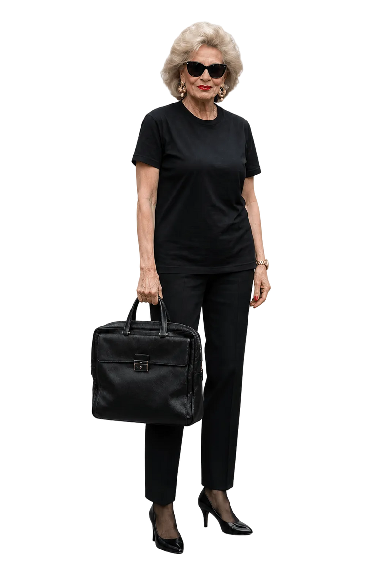 1980s Black Leather Bag - Model