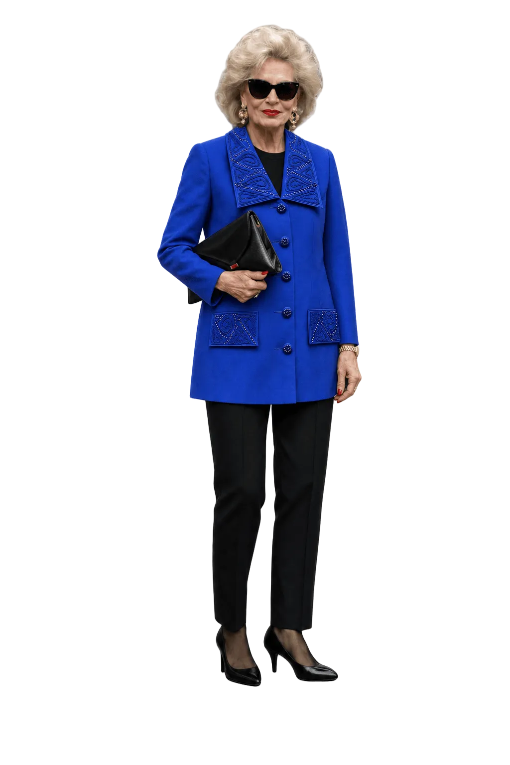 1980s Royal Blue Cotton Blend Blazer - Model