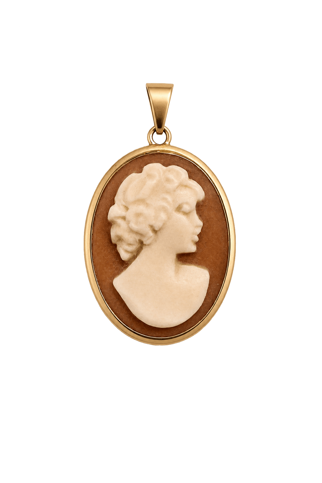 1920s 14k gold Metal Cameo Pendant - Model