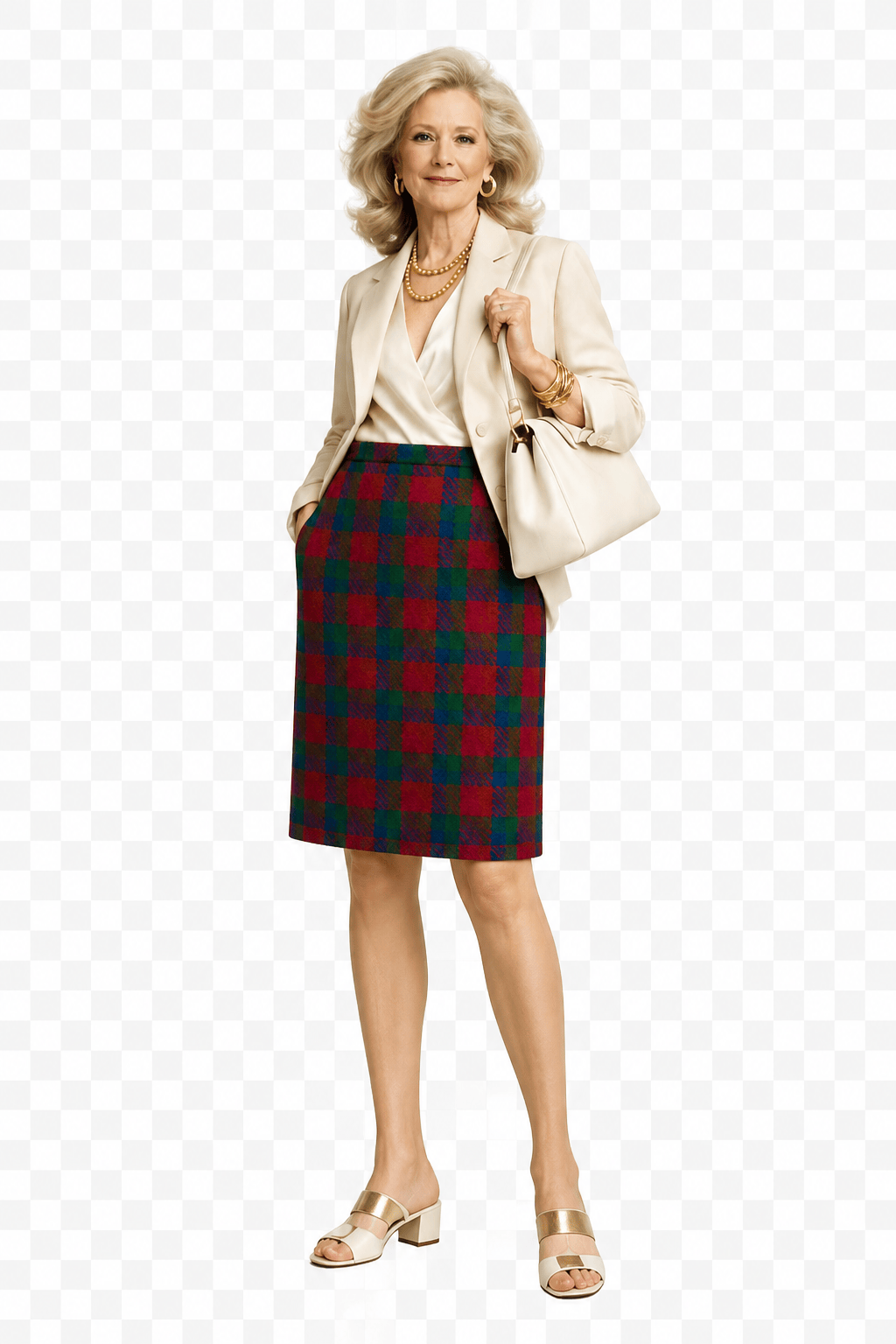 1970s Multicolor Wool Blend Skirt - Model