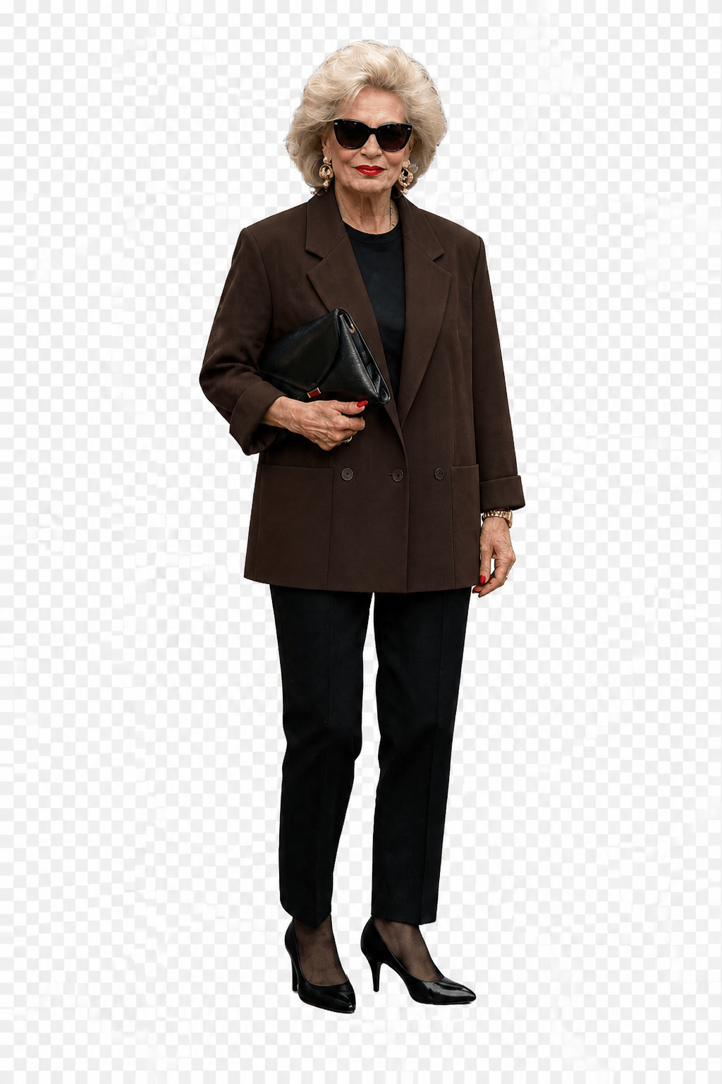 1980s Brown Wool Blend Blazer - Model