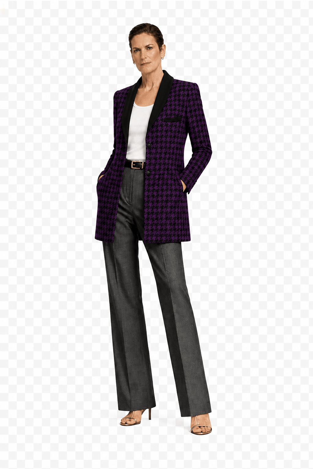 1990s Black Wool Blend Coat - Model