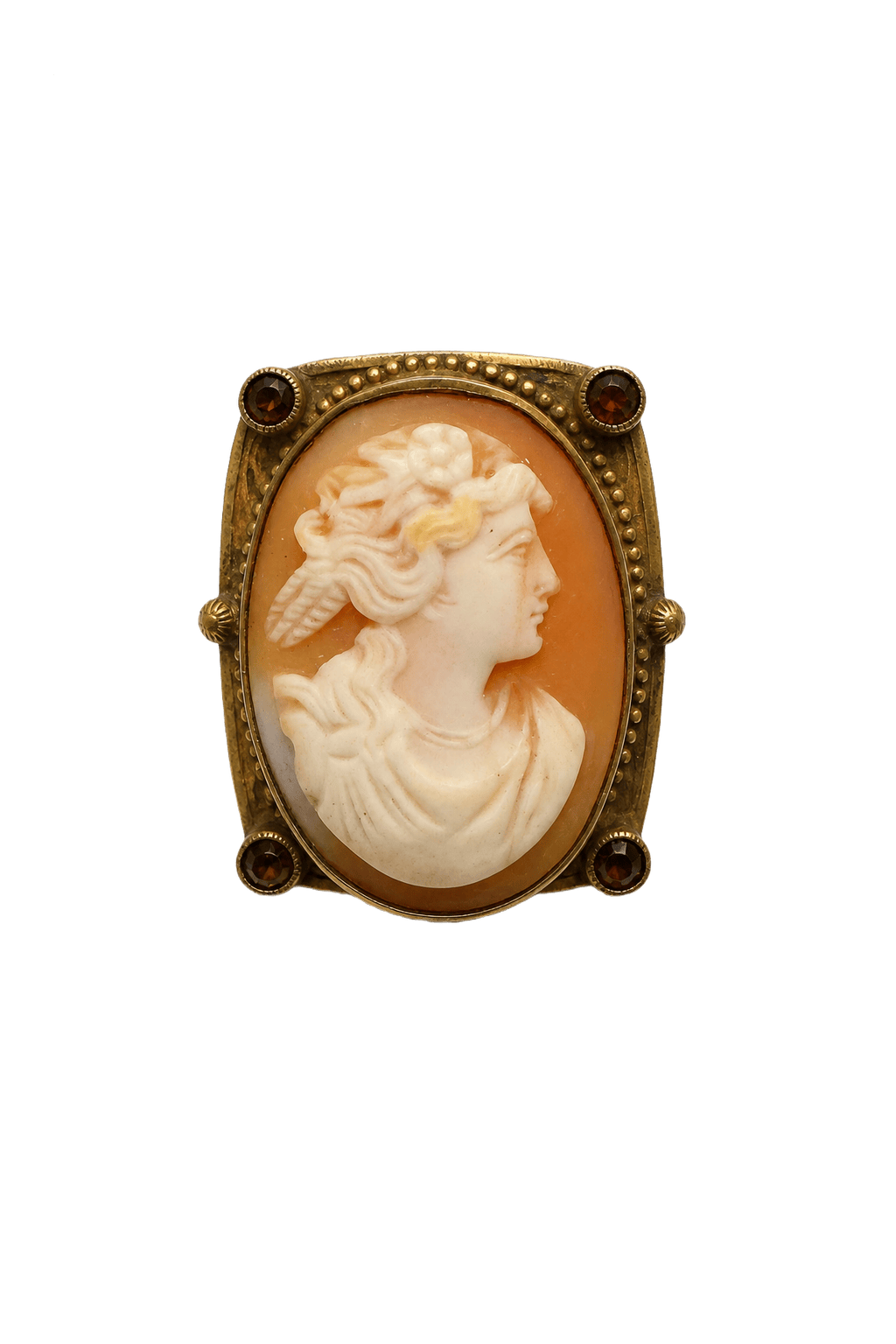 1920s Beige Brass Brooch - Model