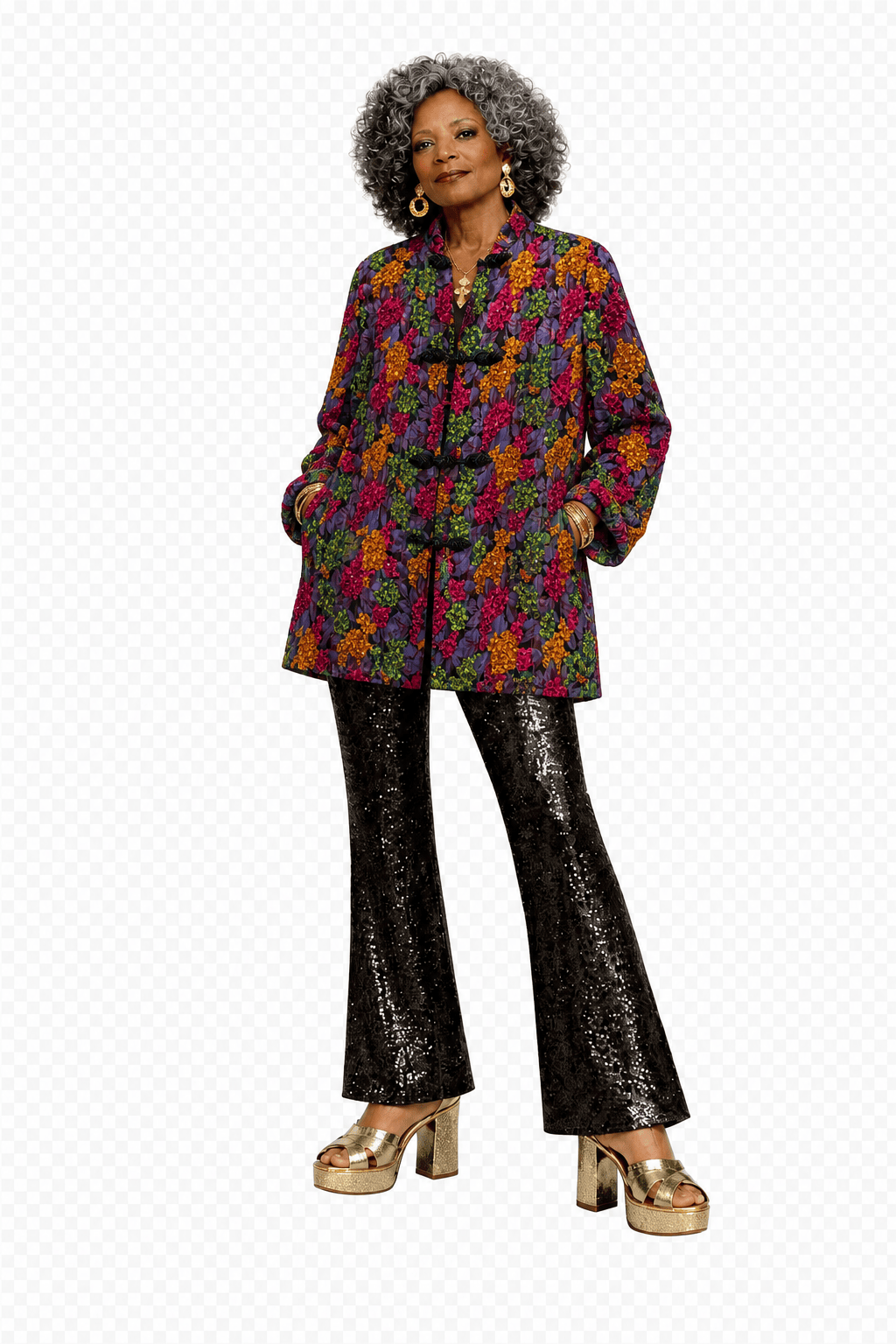 1980s Multicolor Polyester Jacket - Model