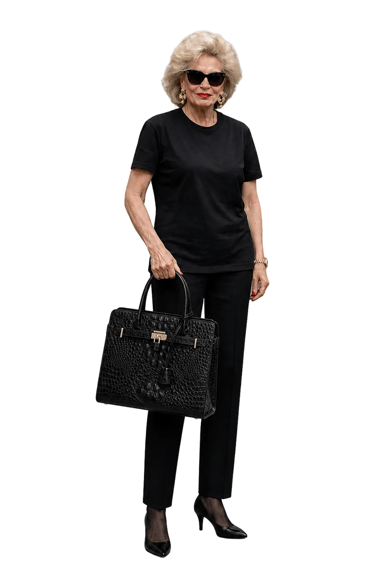 1980s Black Leather Handbag - Model