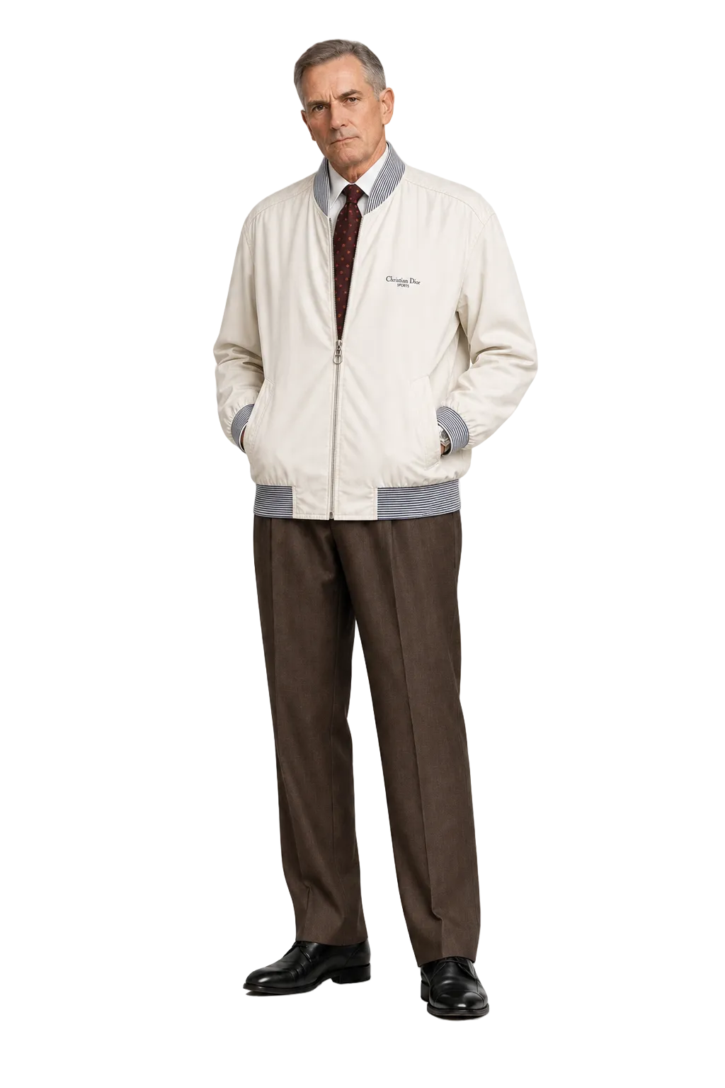 1990s White Cotton Blend Jacket - Model