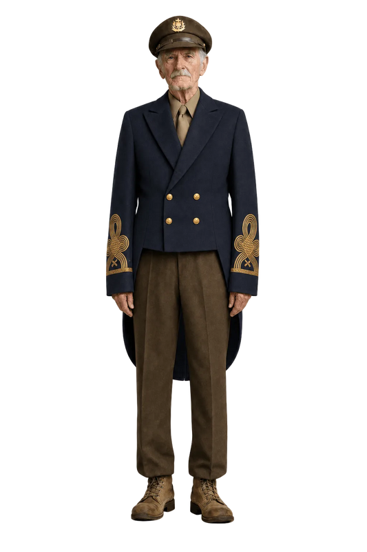 1920s Navy Blue Wool Jacket - Model