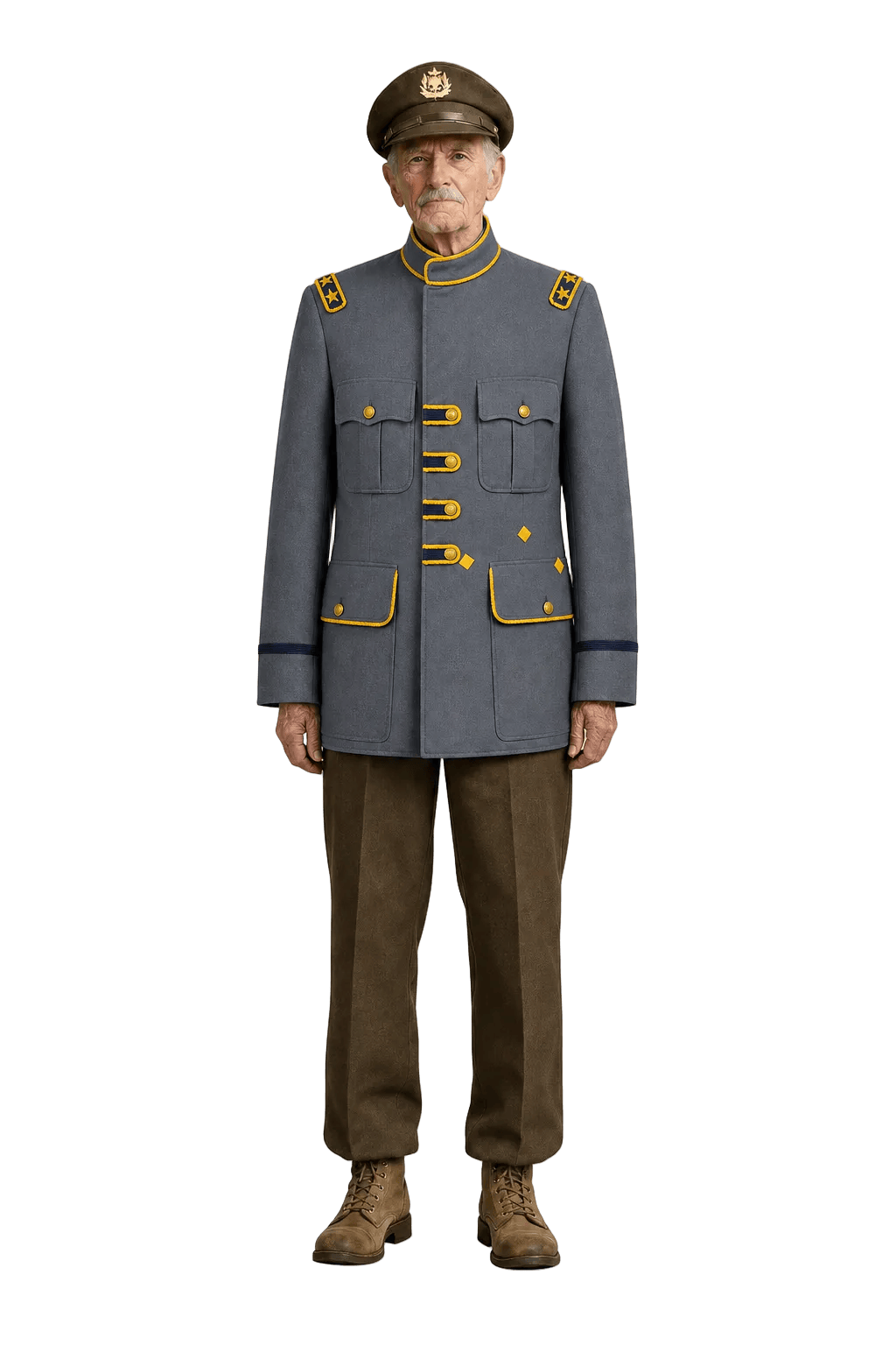 1940s Blue Wool Jacket - Model