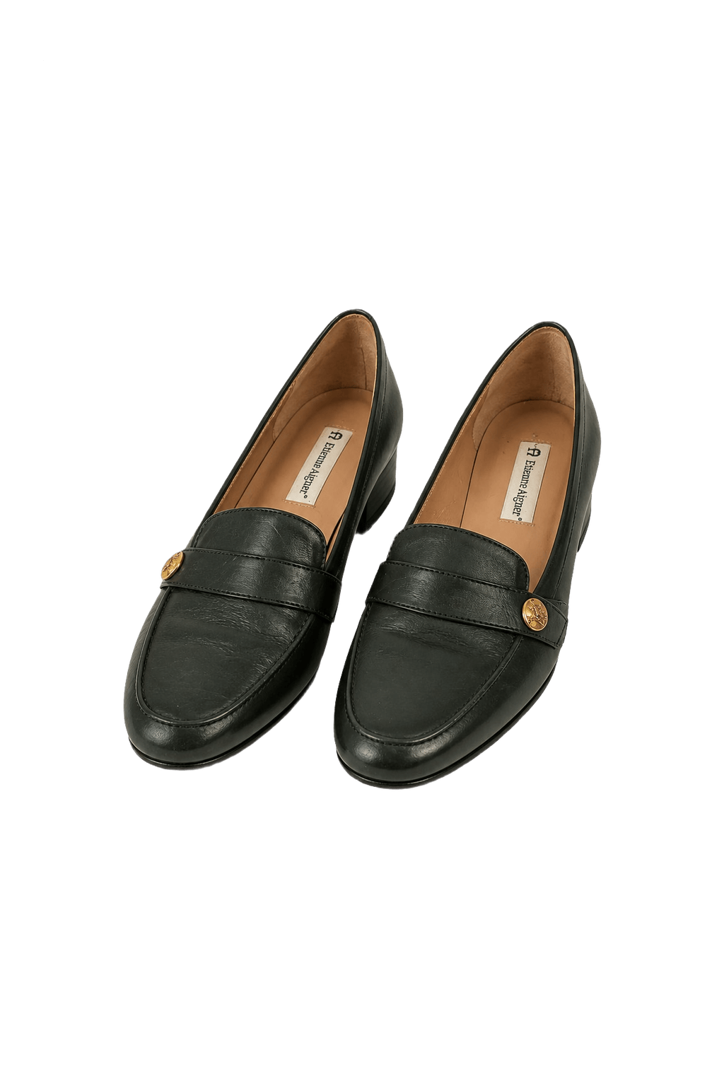 1980s Dark Green Leather Shoes - Model