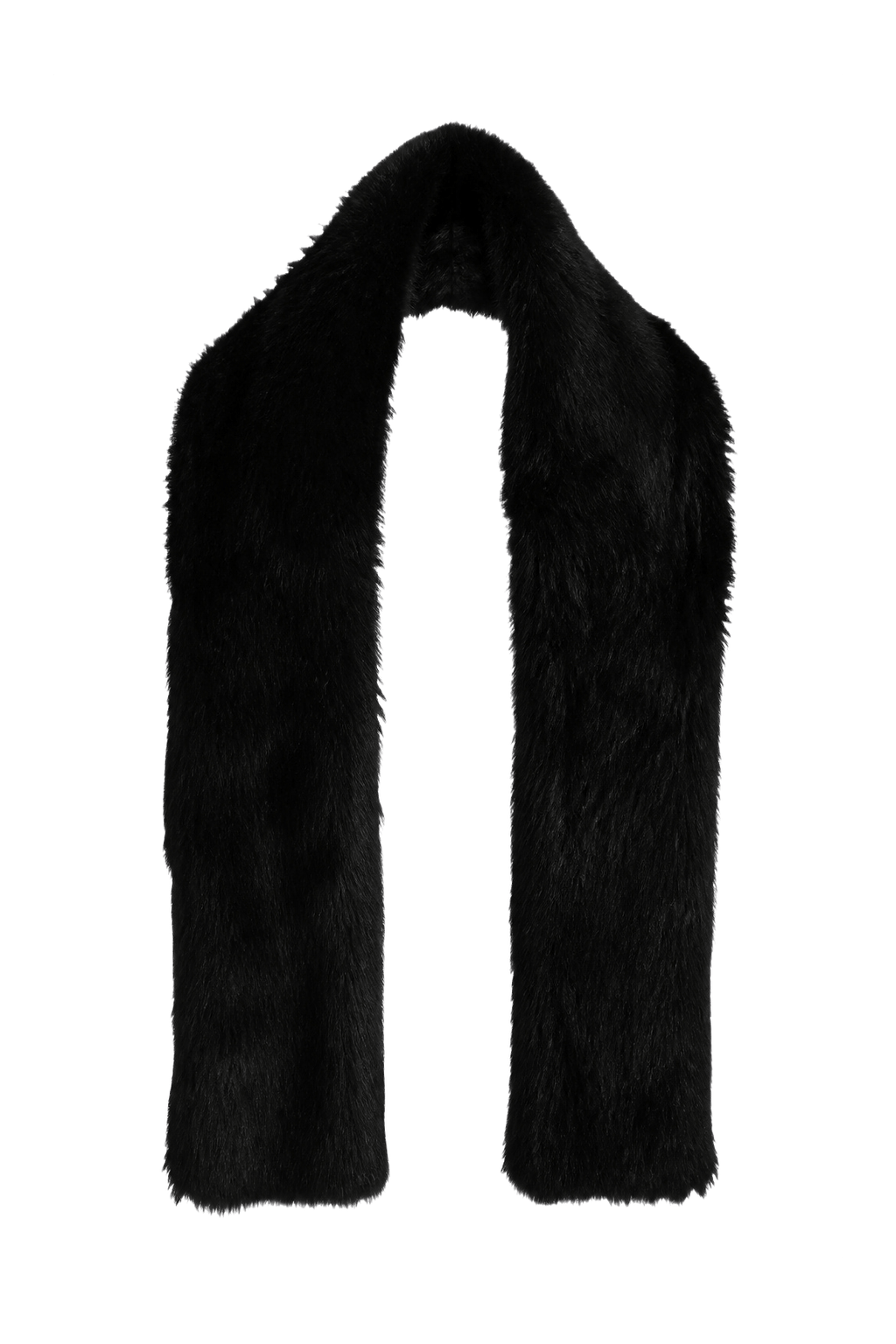 1980s Black Fur Scarf - Model