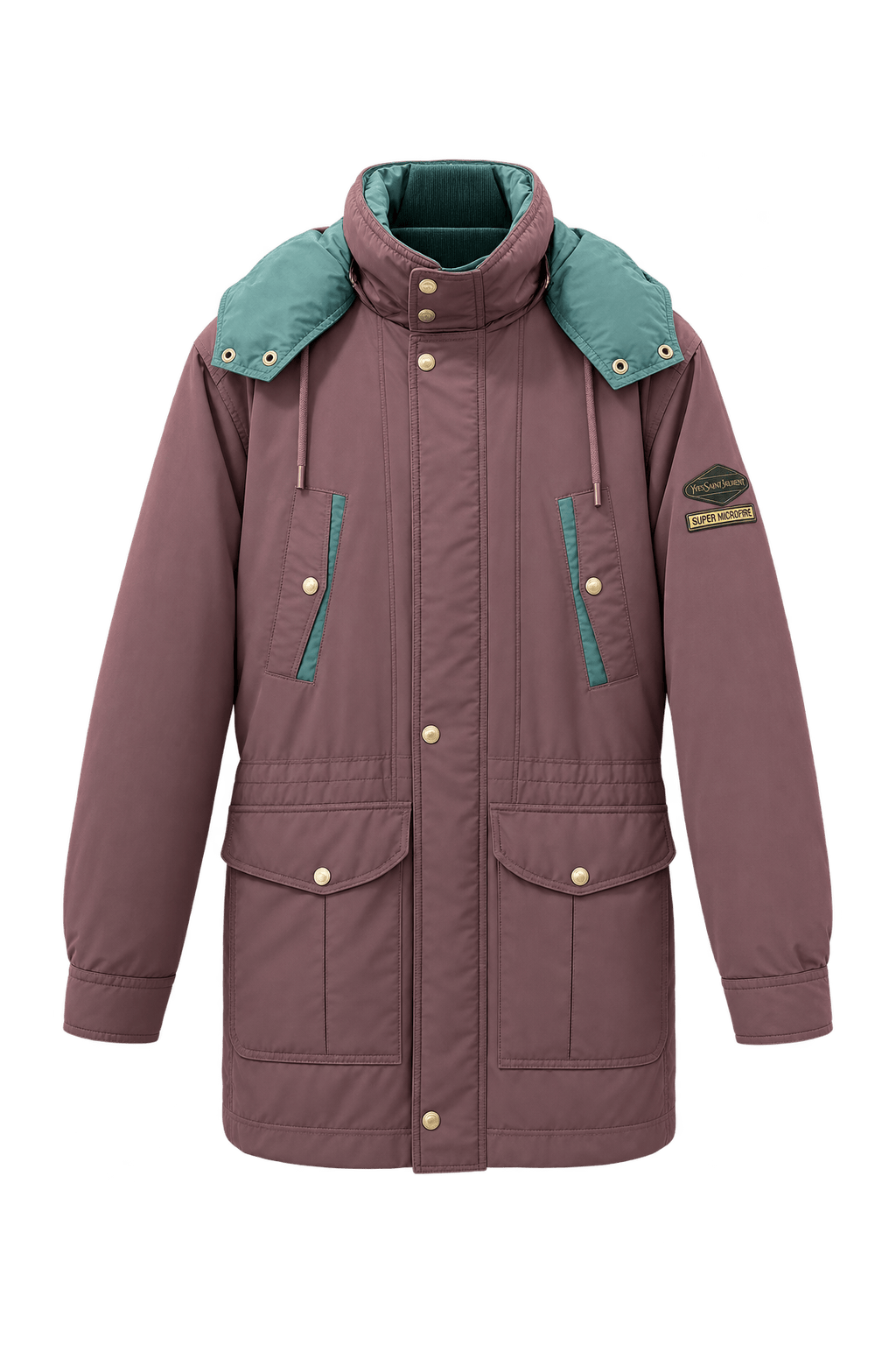 1990s Mauve Nylon Parka - Front View