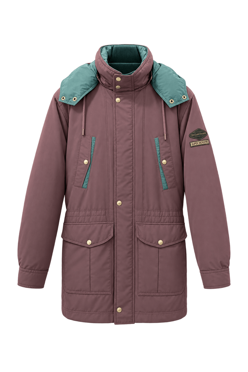 1990s Mauve Nylon Parka - Front View