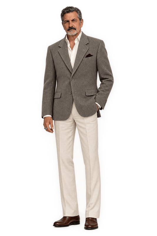 1980s Brown Wool Blazer - Model