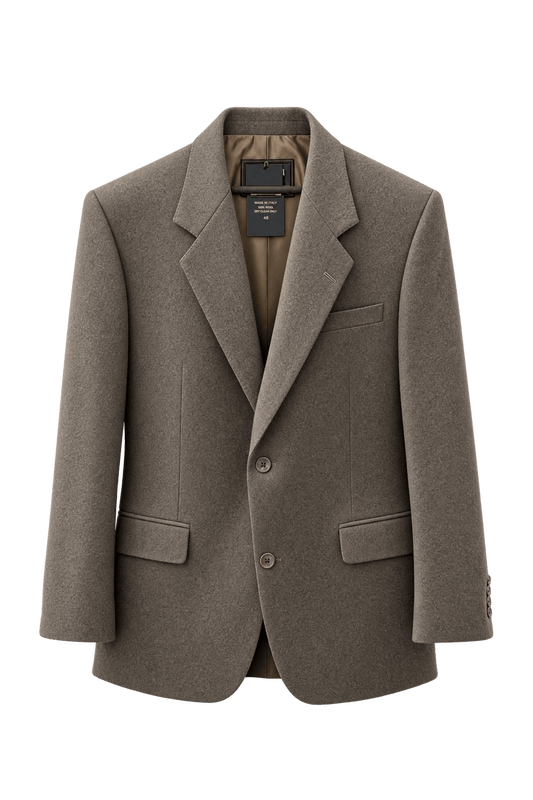1980s Brown Wool Blazer - Front View