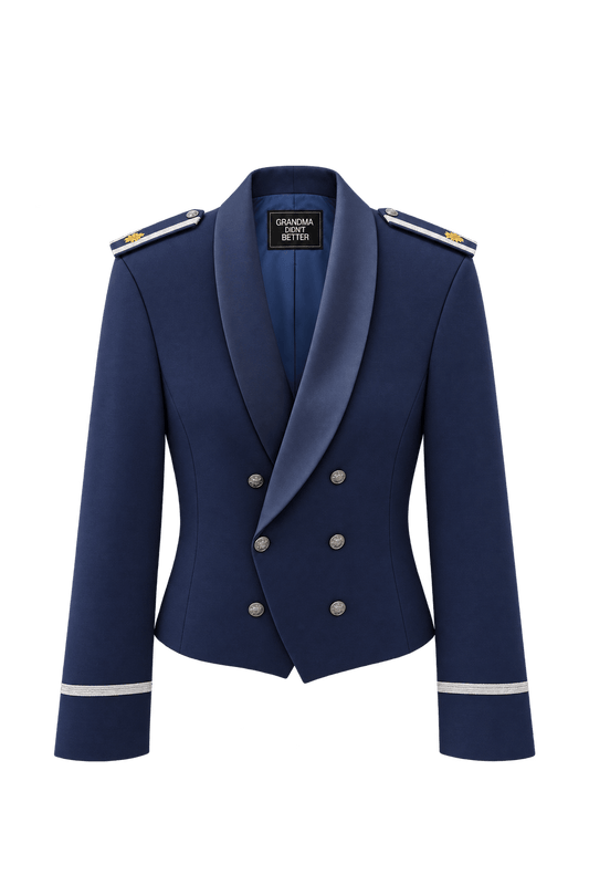 1940s Navy Blue Wool Jacket - Front View