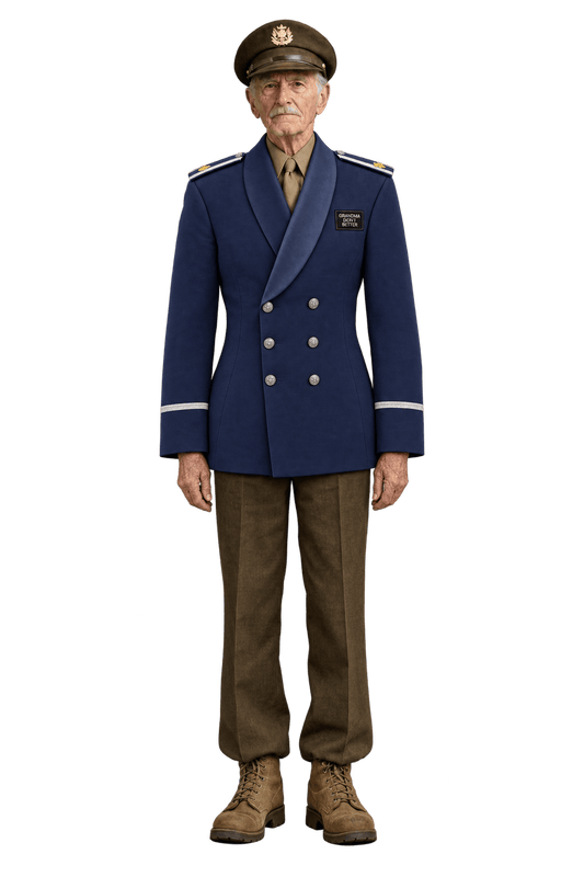 1940s Navy Blue Wool Jacket - Model