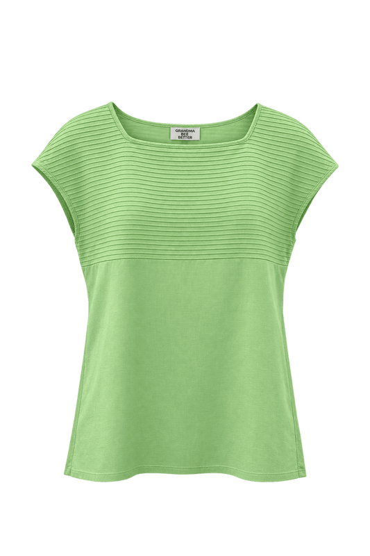 1960s Lime Green Cotton Blend Blouse - Front View