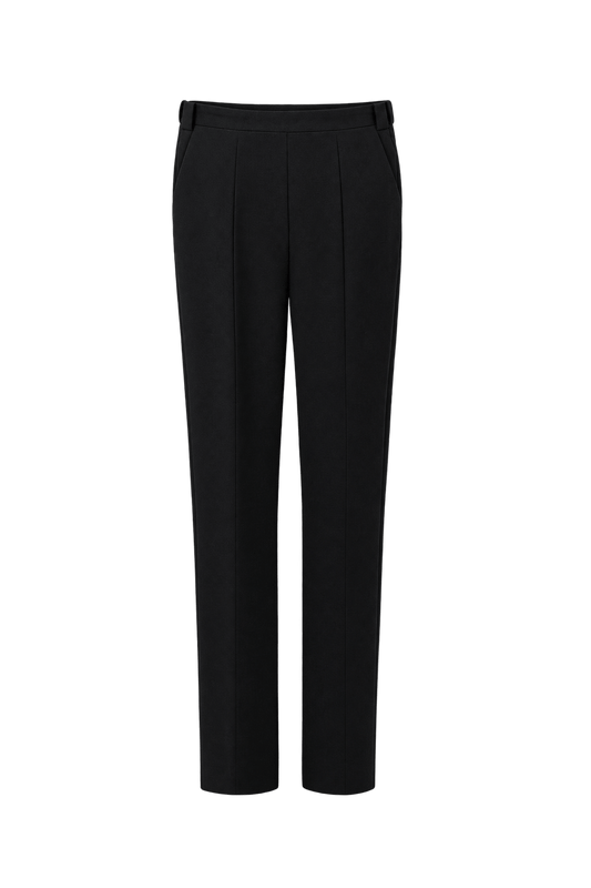 1990s Black Wool Blend Pants - Front View