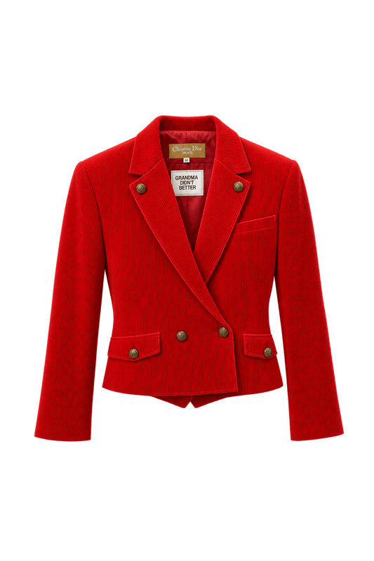 1980s Red Corduroy Jacket - Front View