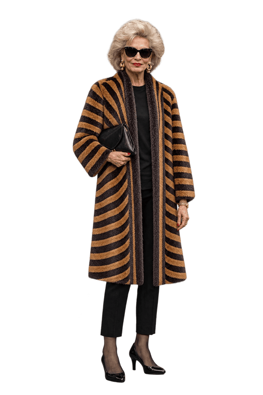 1980s Brown Fur Coat - Model