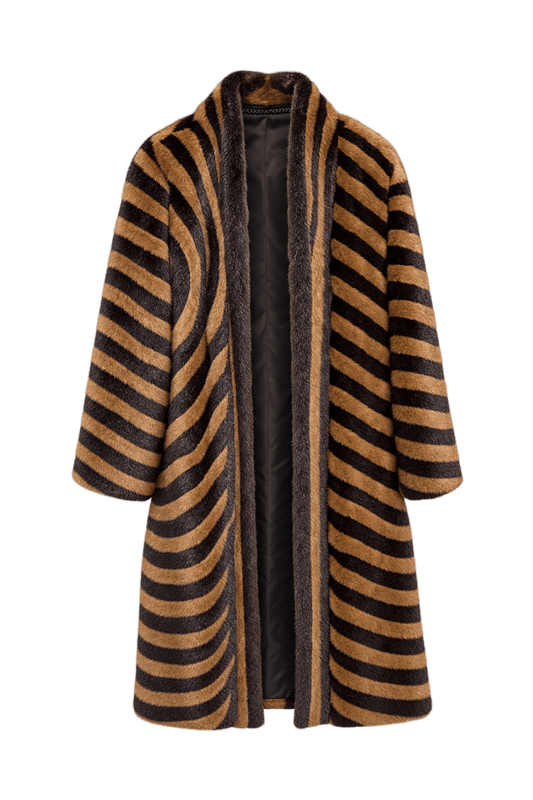 1980s Brown Fur Coat - Front View