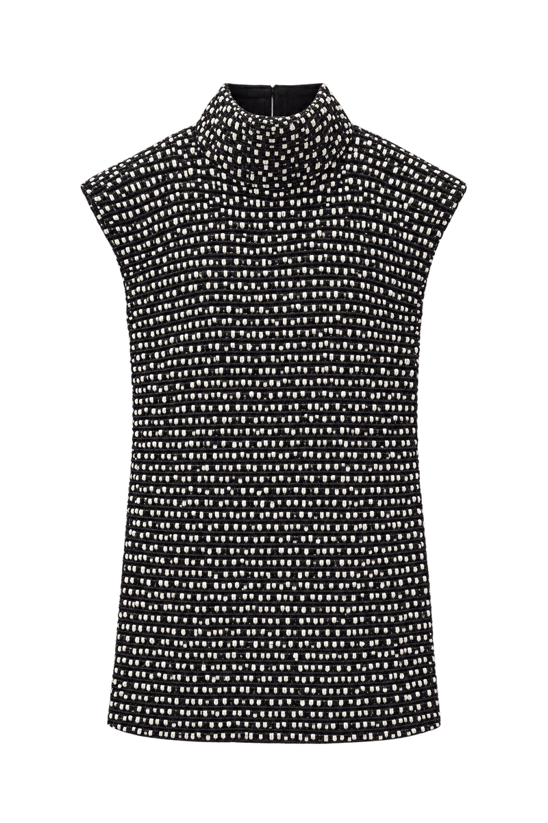 1990s Black Cotton Blend Blouse - Front View