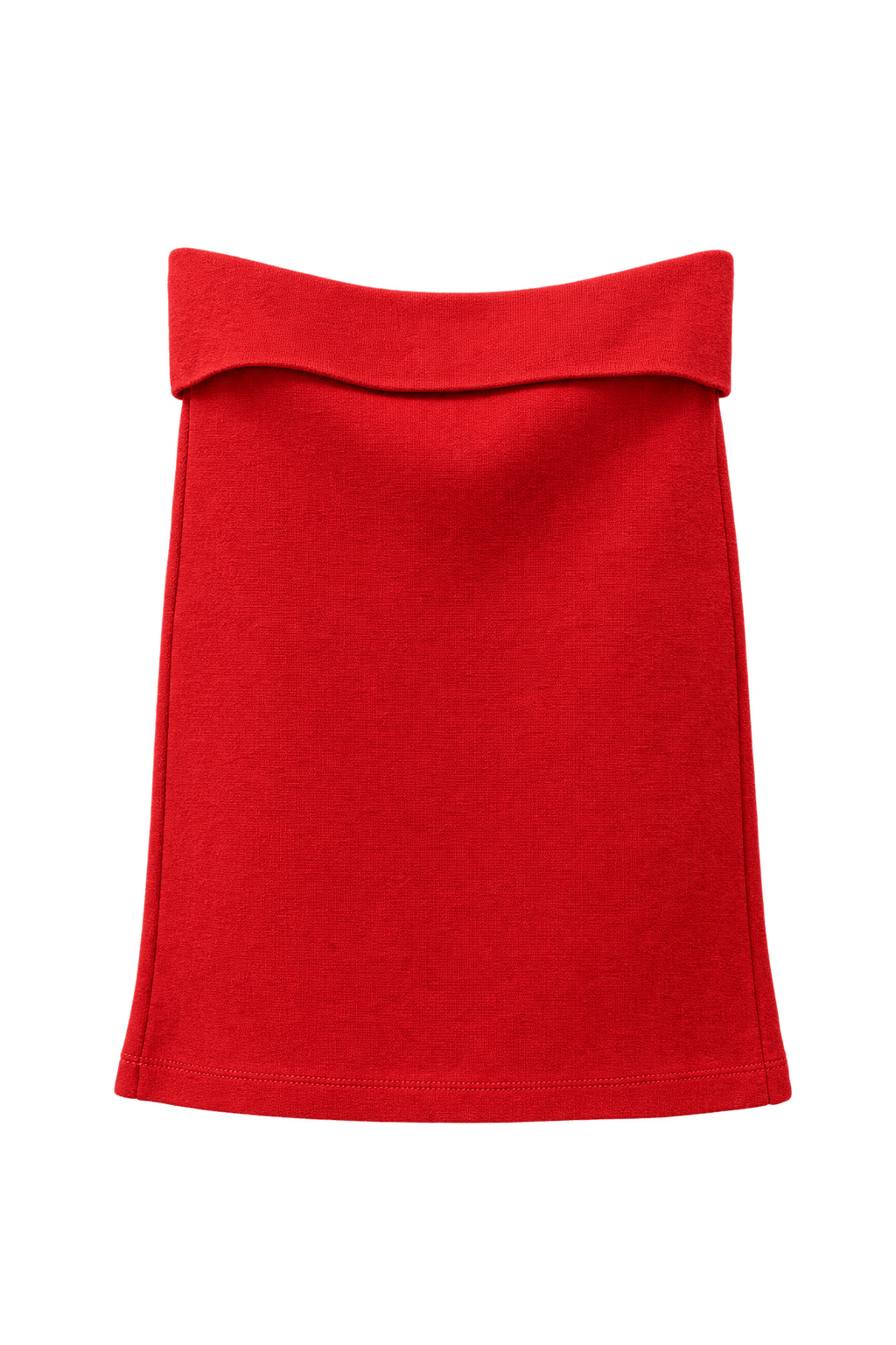 1990s Red Cotton Blend Skirt - Front View