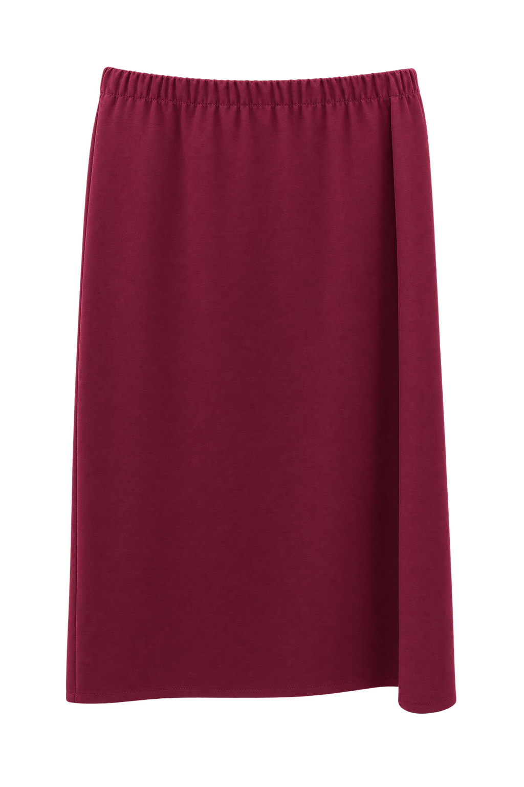 1980s Burgundy Cotton Blend Skirt - Front View
