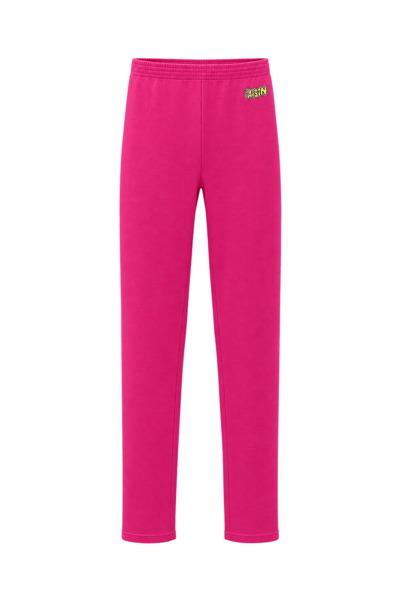 1980s Bright Pink Cotton Blend Pants - Front View