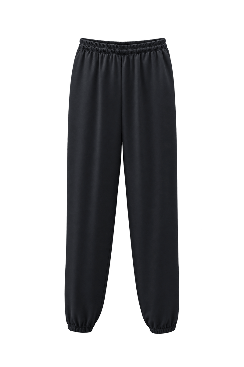 1980s Black Polyester Blend Pants - Front View