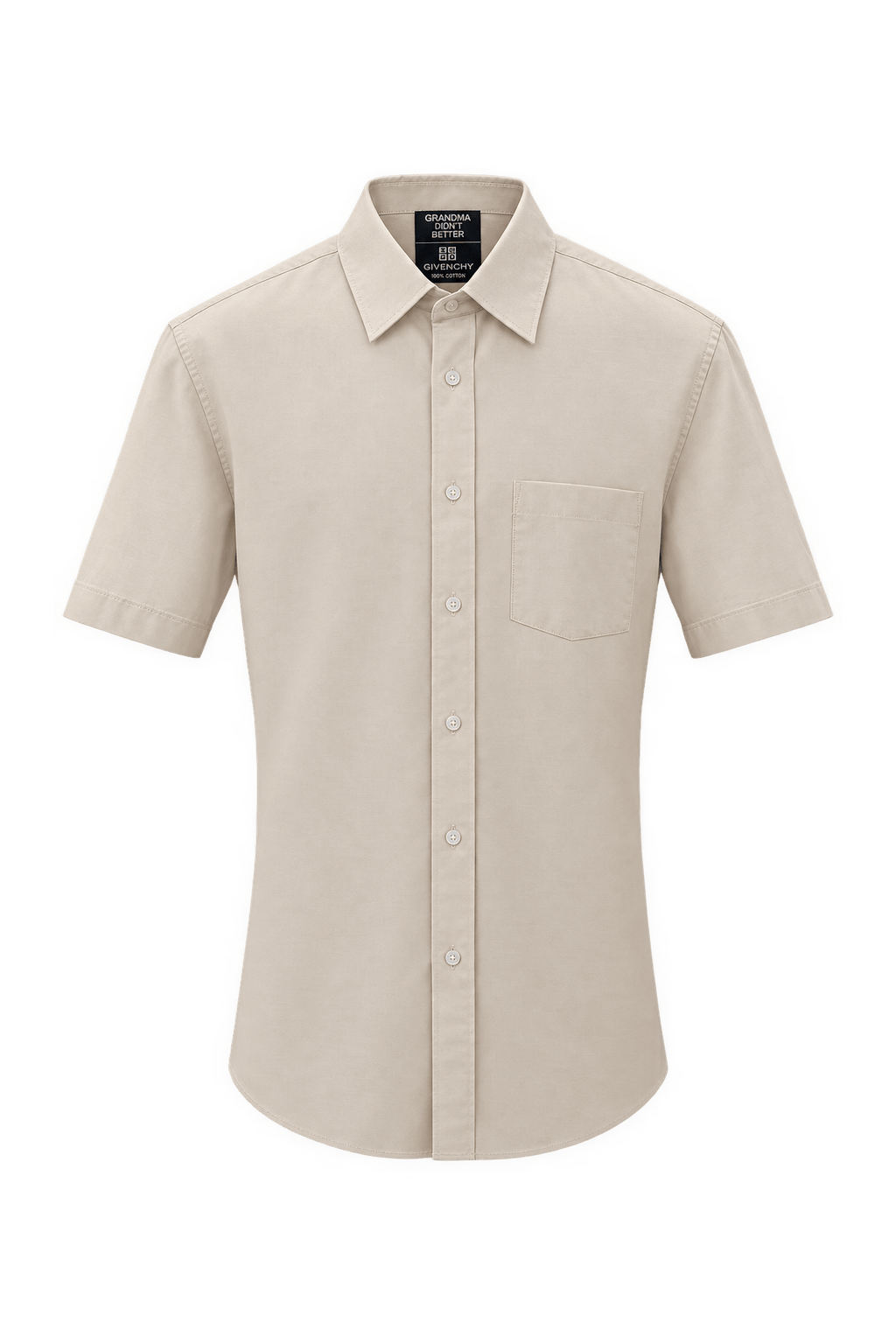 1980s Cream White Cotton Blend Shirt - Front View