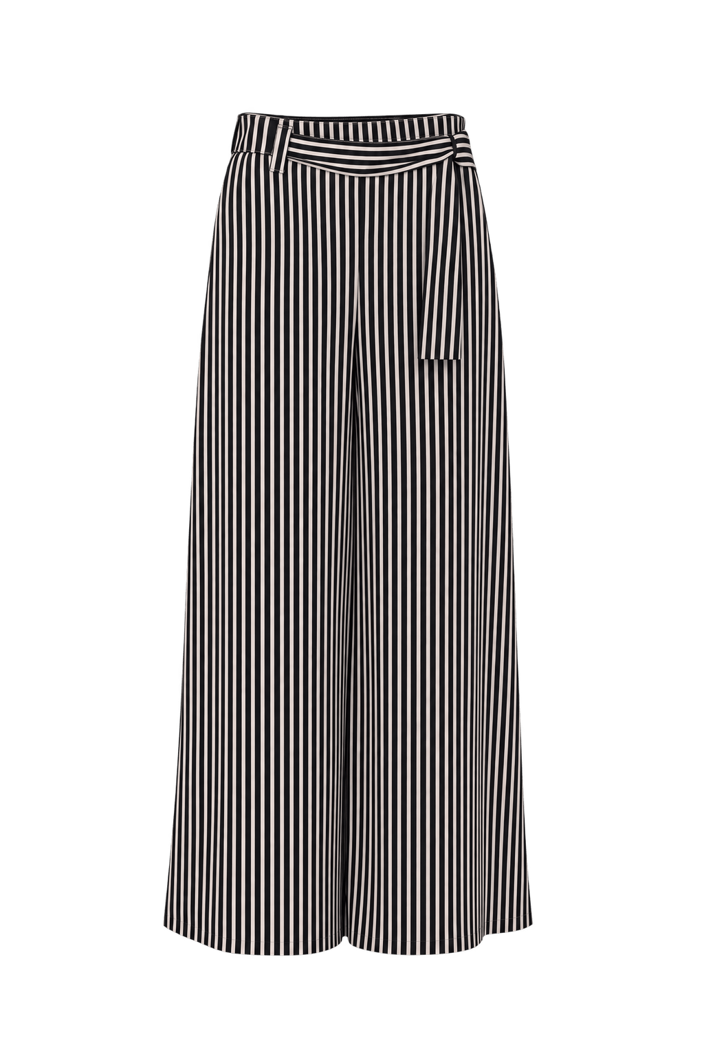 1980s Black and White Cotton Blend Pants - Front View