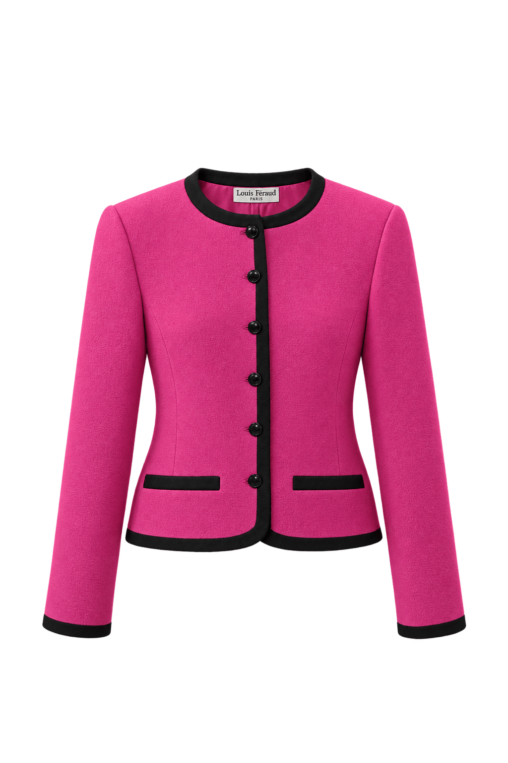 1980s Bright Pink Wool Blazer - Front View
