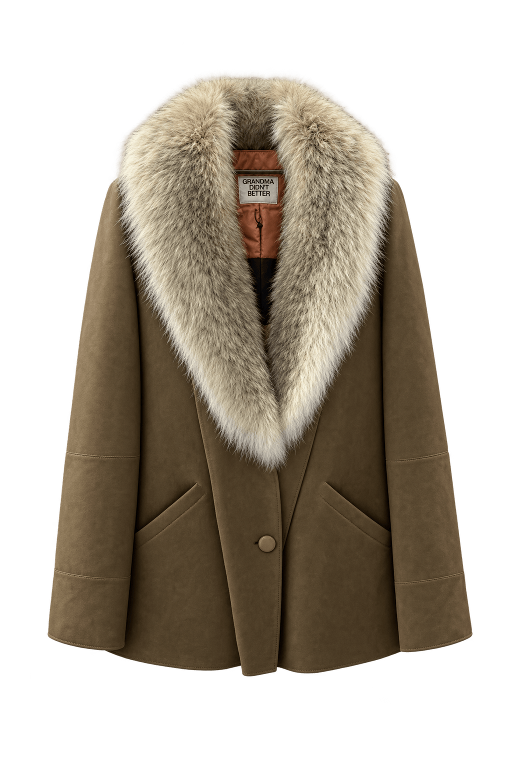 1990s Tan Leather Jacket - Front View