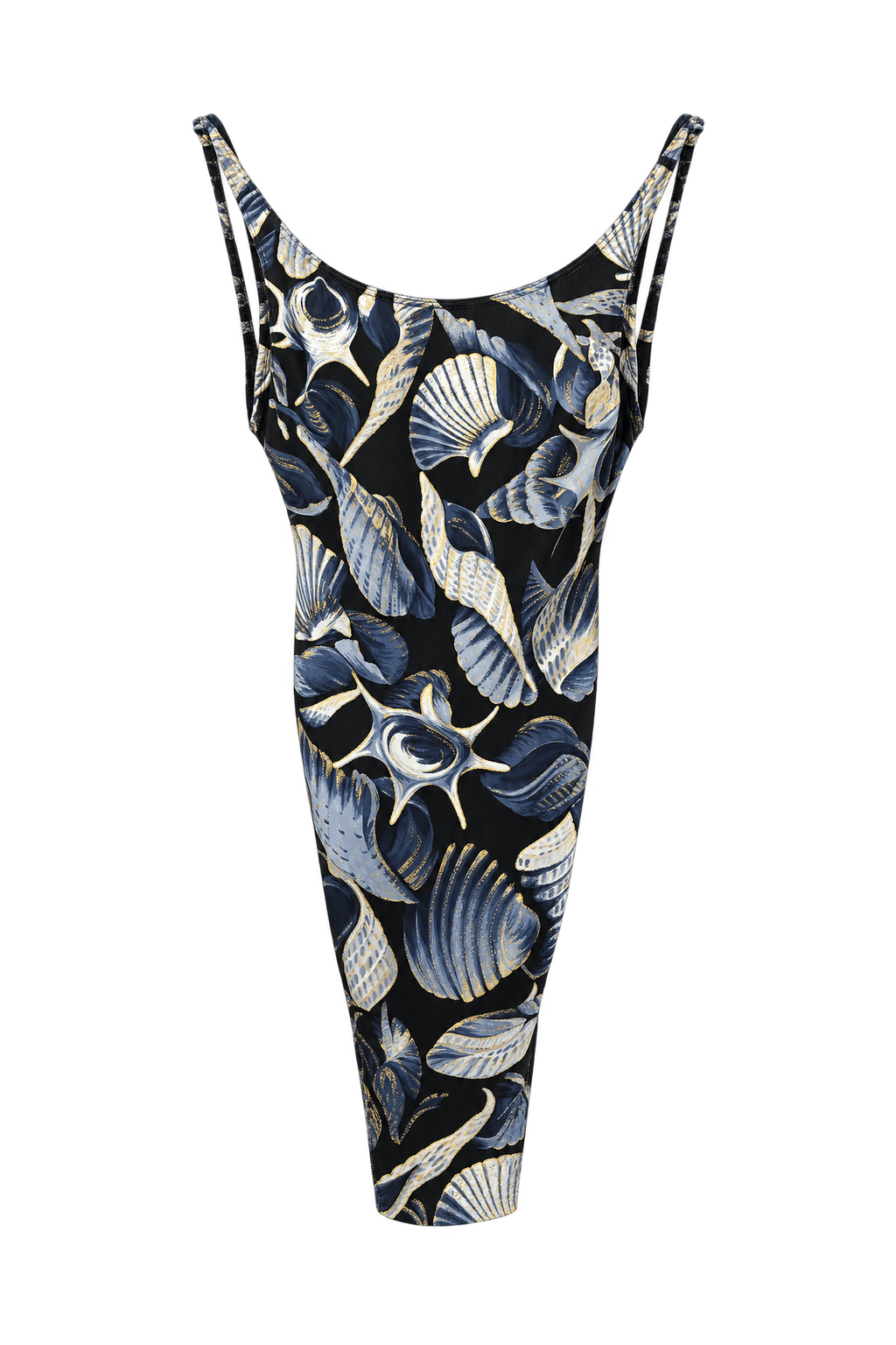 1980s Black Polyester Blend Dress - Front View
