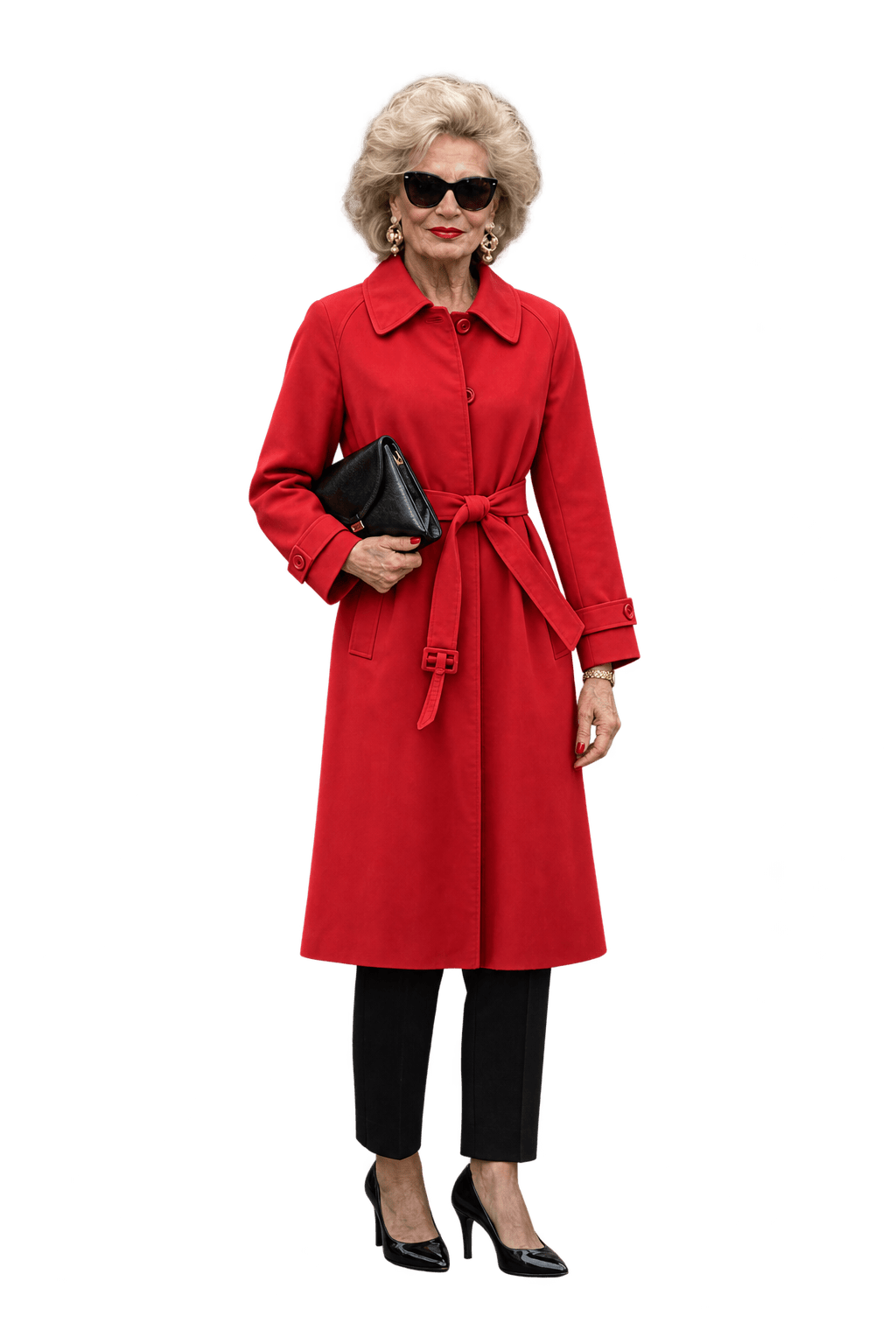 1980s Red Cotton Blend Coat - Model